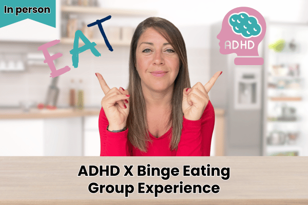 Sarah Dosanjh sat at table adhd group