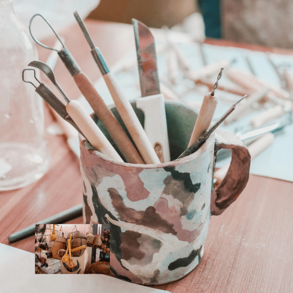 Mug with craft tools