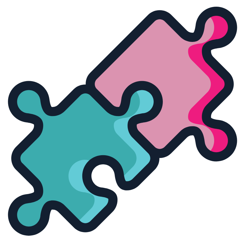 Two puzzle pieces fitting together